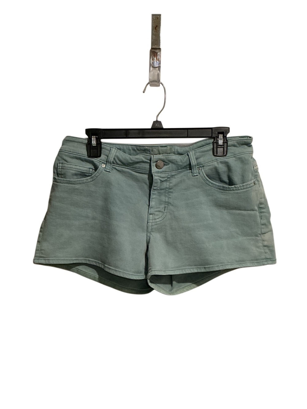 BKE Women’s Payton Denim Shorts Low-Rise Mint Green Y2K